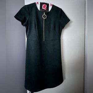 Suede CK dress in Emerald color with Gold Hardware